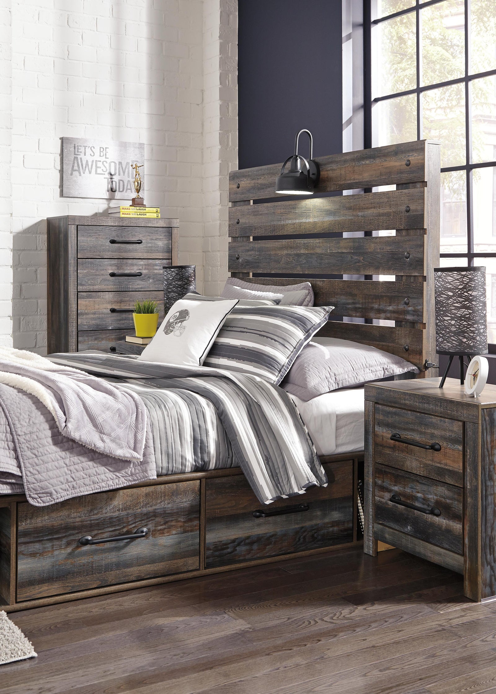 Drystan Panel Bed with 2 Storage Drawers (Youth) - Multi  (B211-SI) - Image 6