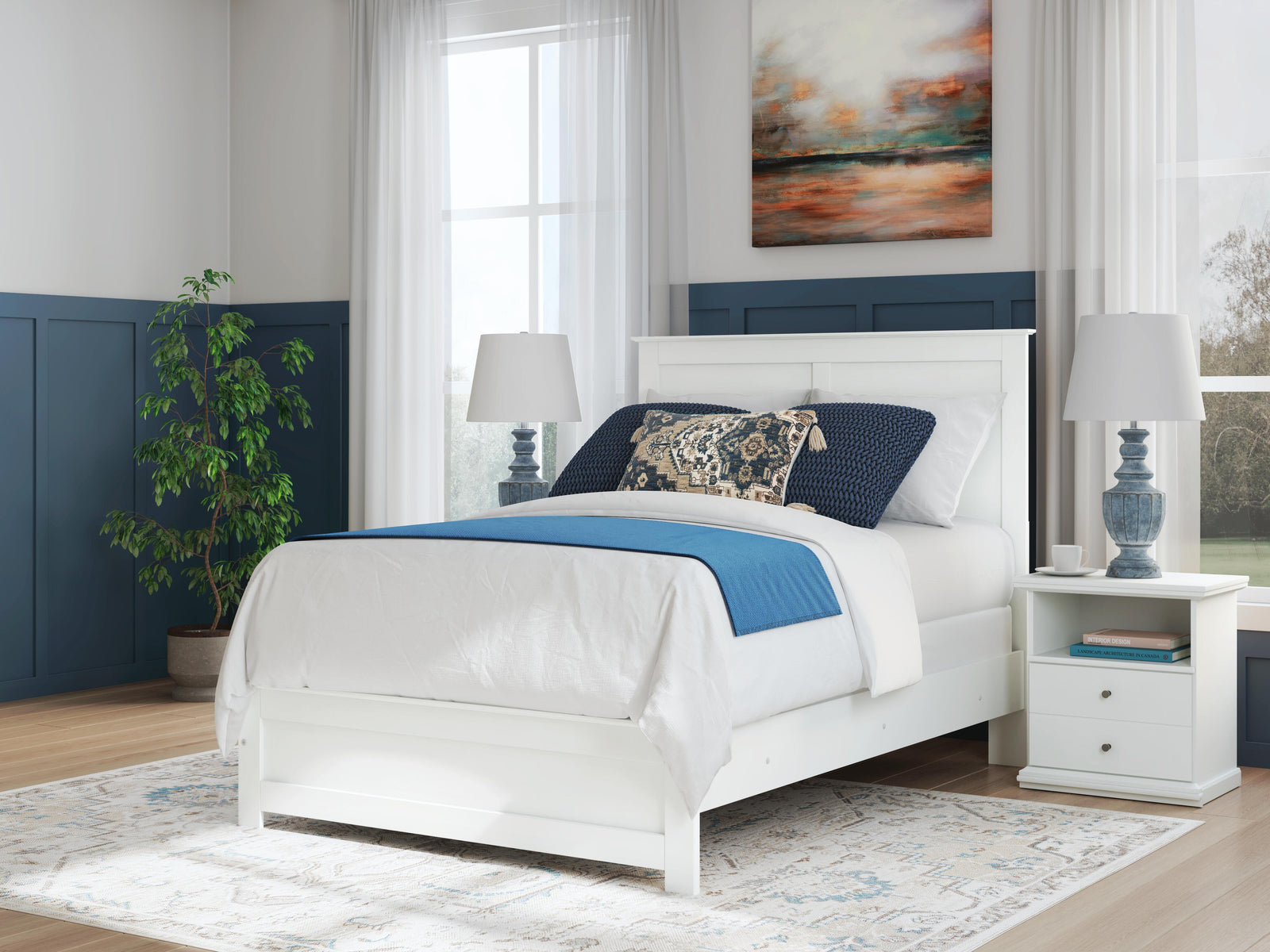 Bostwick Shoals Panel Bed, Dresser and Mirror - White  (B139-SI) - Image 17
