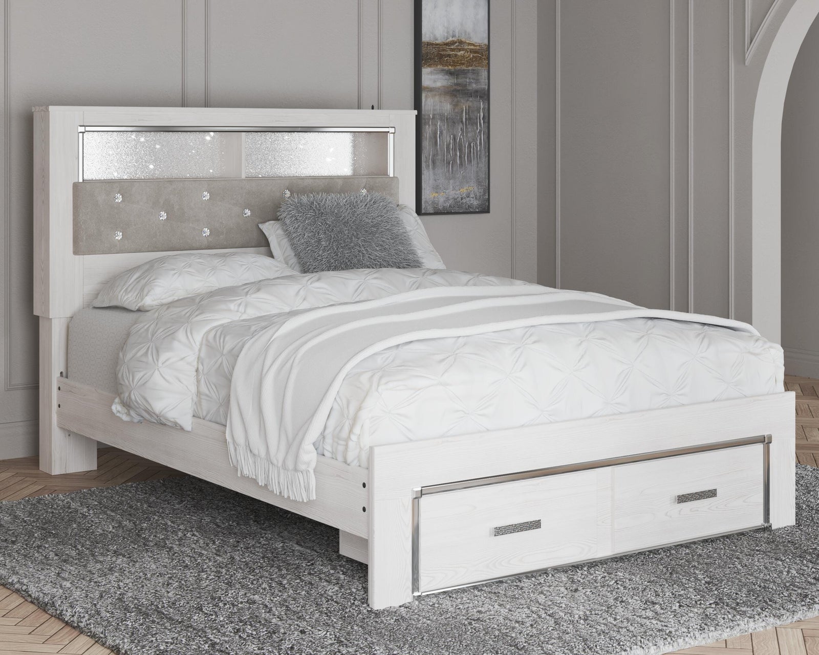 Altyra Panel Storage Bed, Dresser, Mirror and Nightstand - White  (B2640-SI) - Image 25