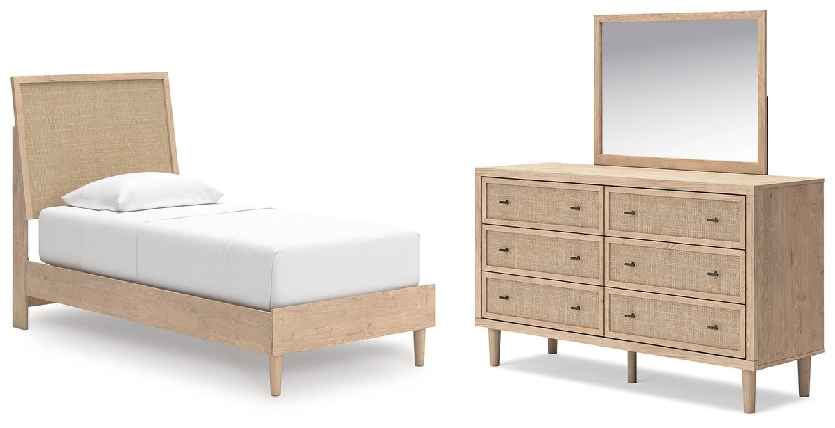 Cielden Panel Bed, Dresser and Mirror (B1199-SI)