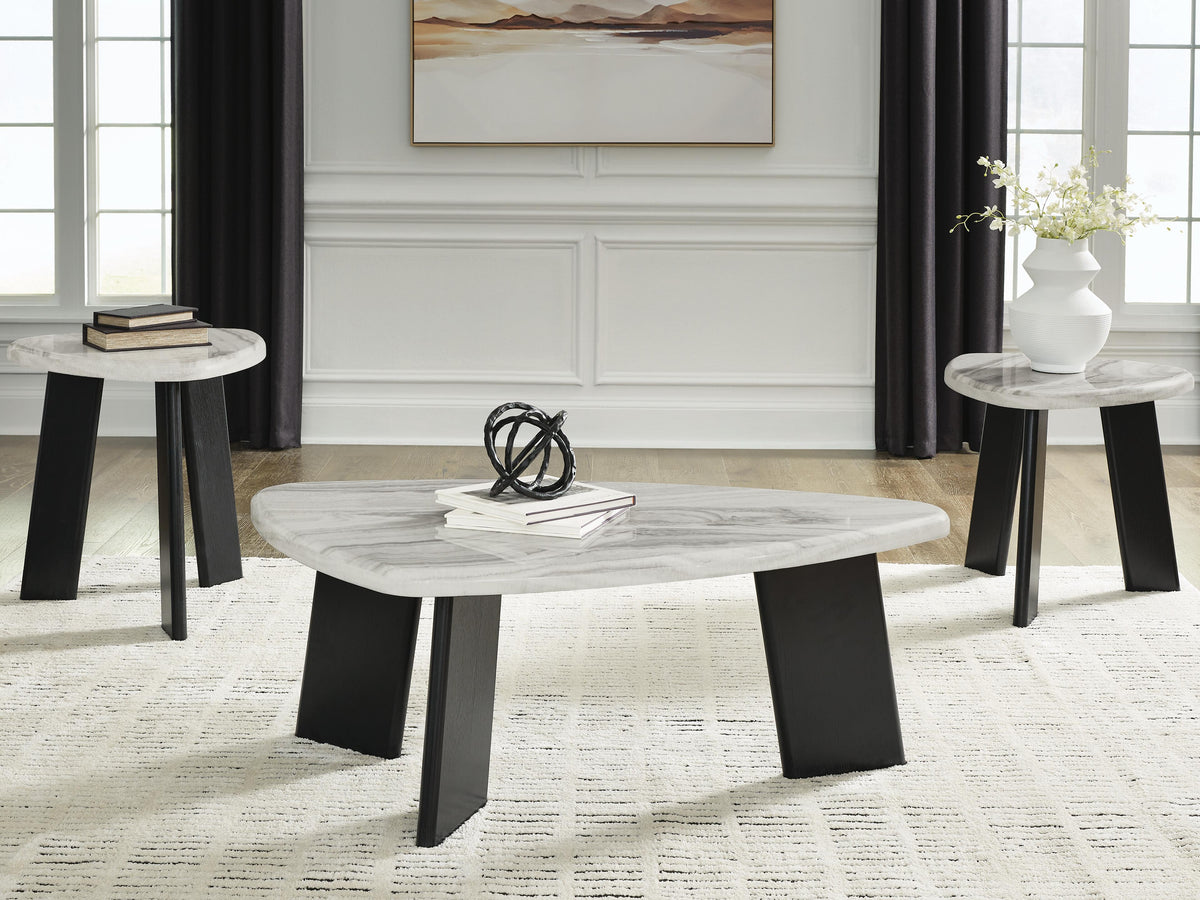 Lilyberg Table (Set of 3) - Gray/Black  (T389-SI) - Image 2