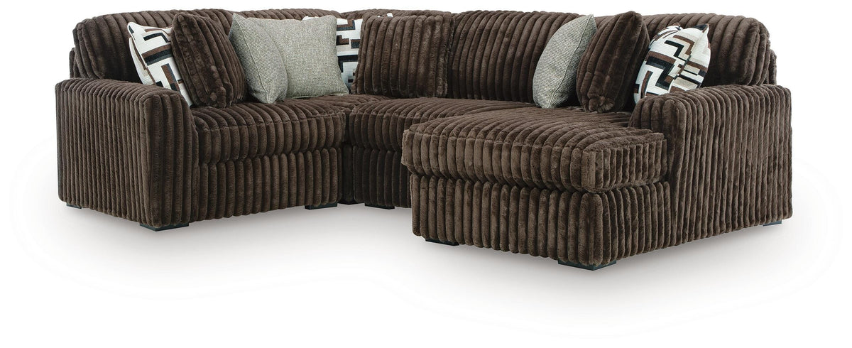 Midnight-Madness 4-Piece Sectional with Chaise (98104-SI)