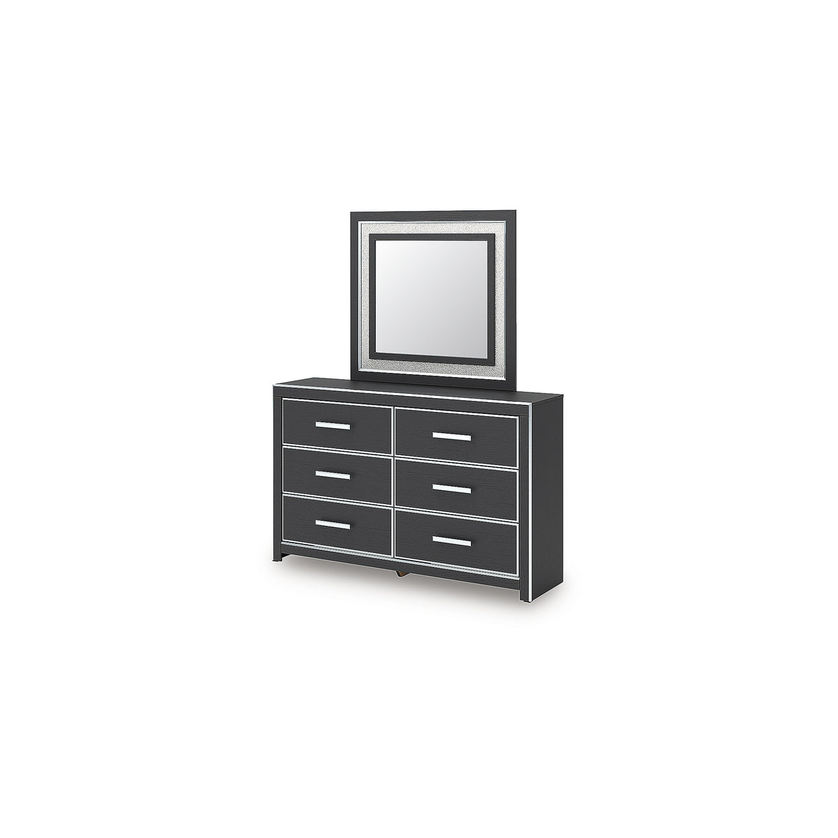 Zuraleus Queen Upholstered Panel Platform Storage Bed, Dresser and Mirror (PCB3380-SI) - Image 8