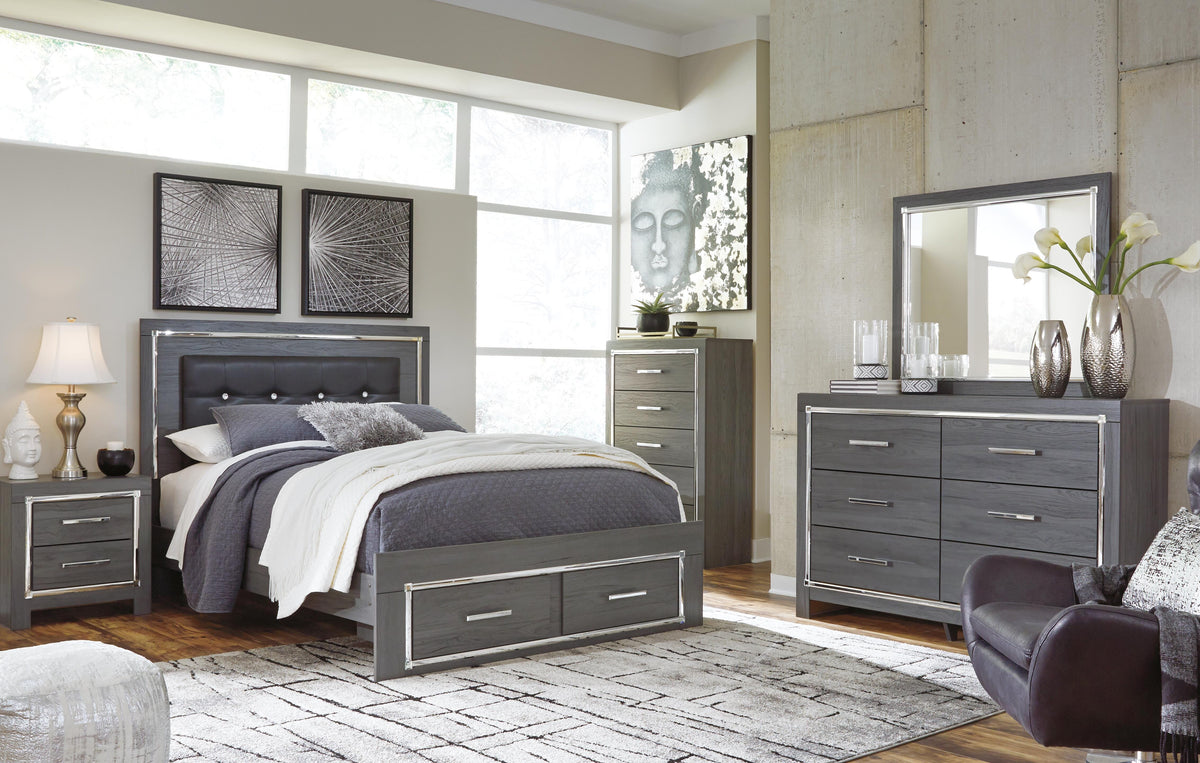 Lodanna Panel Bed with 2 Storage Drawers - Gray  (B214-SI) - Image 4