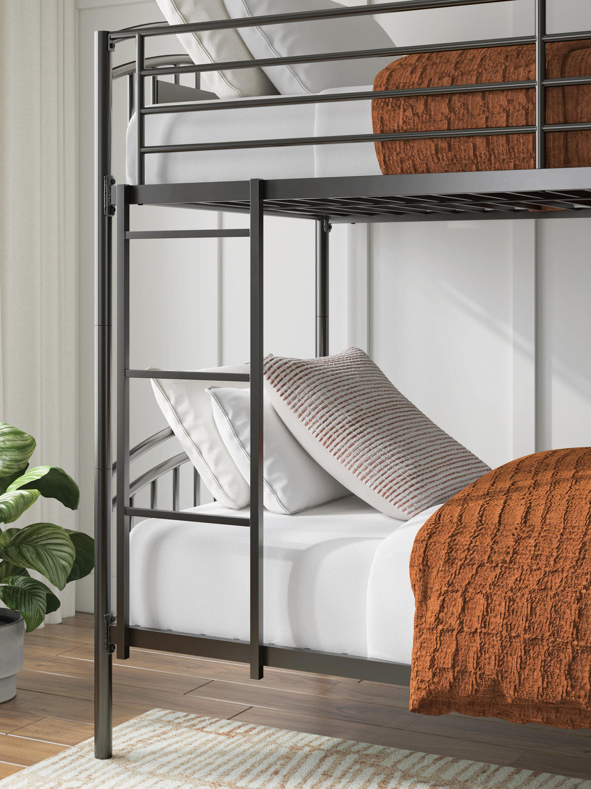 Lanceburg Twin over Twin Bunk Bed with Ladder (PCB400-SI) - Image 9