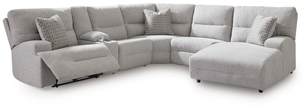 Acklen Place 6-Piece Power Reclining Sectional with Chaise (93605-SI)