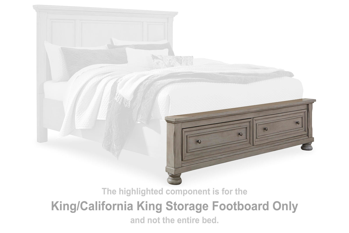 Lettner Storage Footboard - Light Gray  (B733-SI)