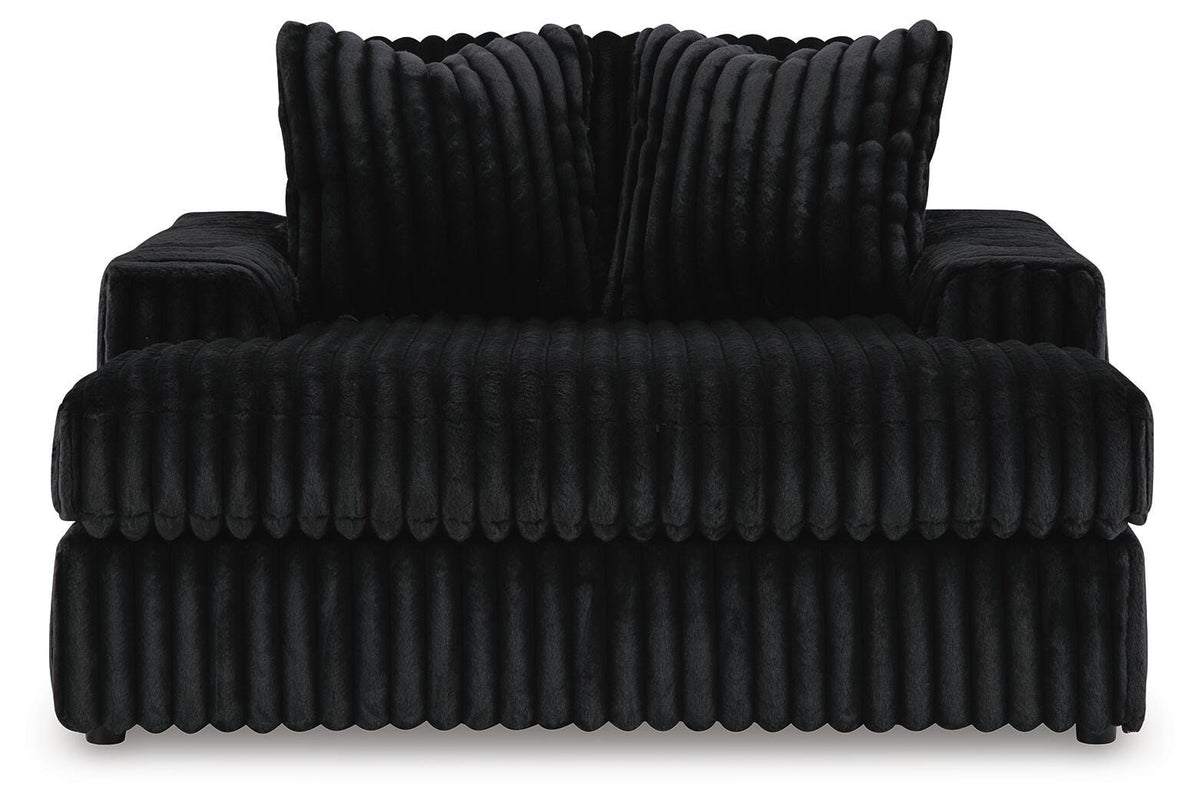 Midnight-Madness Oversized Chaise and Oversized Accent Ottoman (98103-SI) - Image 2