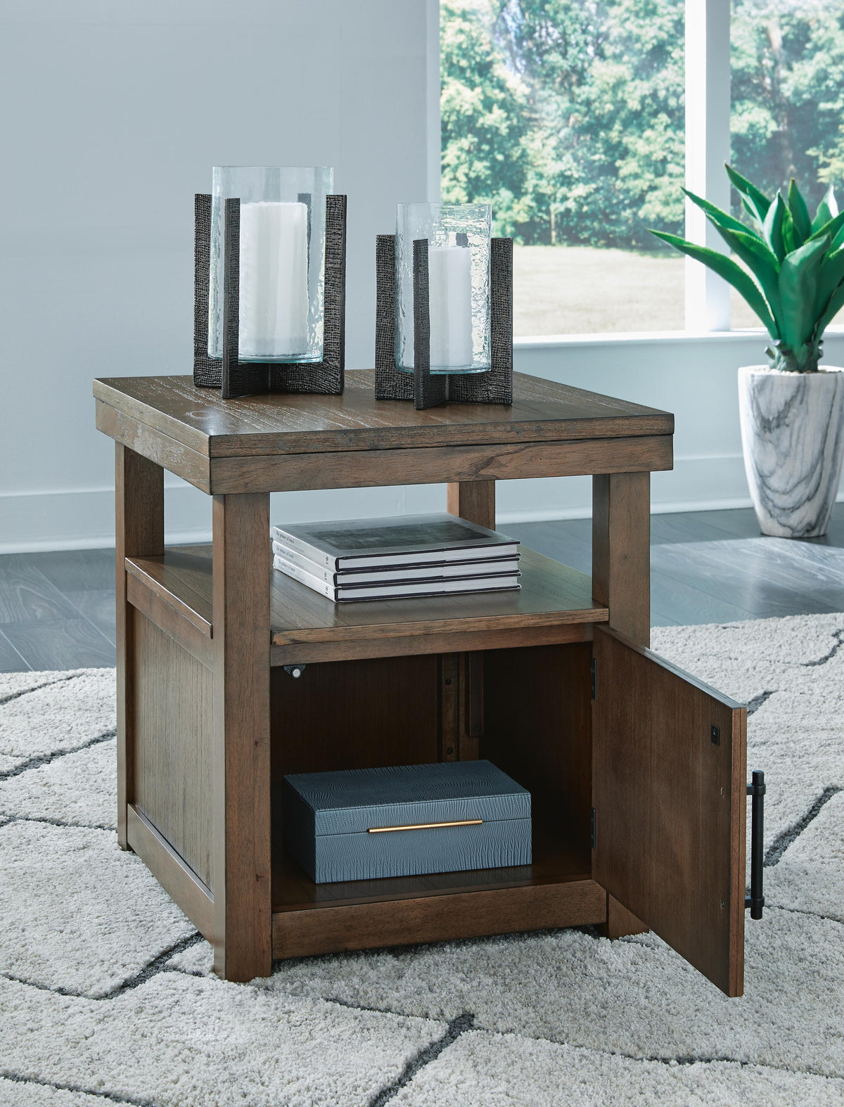 Boardernest Coffee Table and 2 End Tables - Brown  (T738-SI) - Image 15