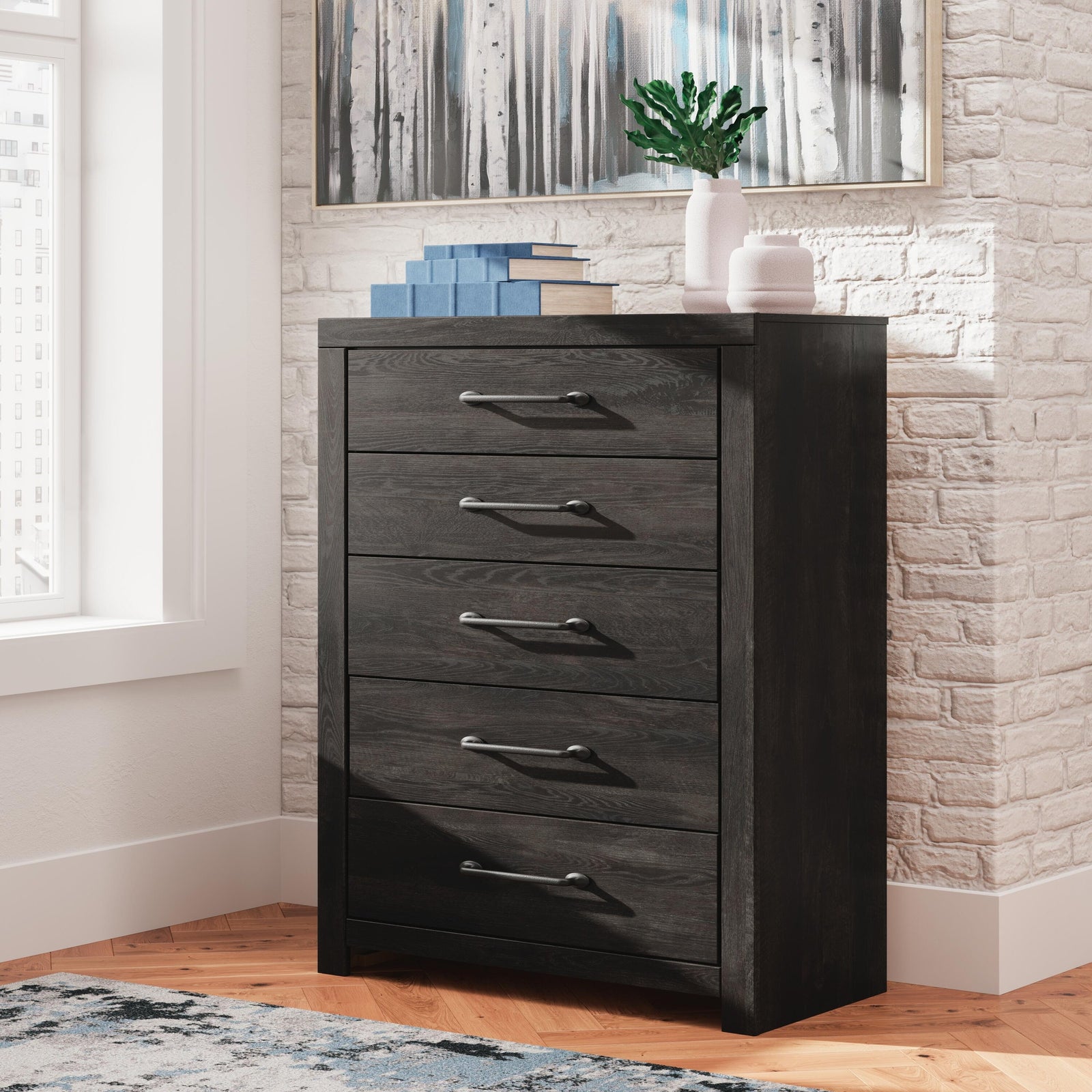 Hollivern Twin Panel Storage Bed, Dresser, Mirror and Chest (PCB2108-SI) - Image 24