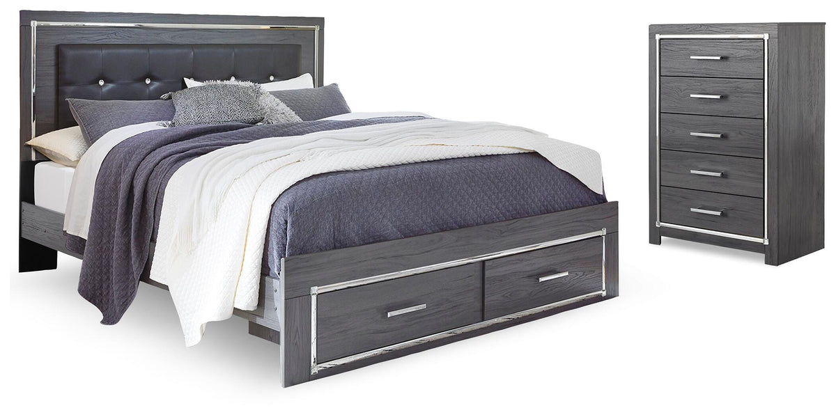 Lodanna Storage Bed and Chest - Gray  (B214-SI)