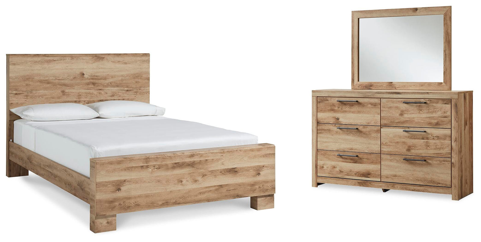 Hyanna Panel Bed, Dresser and Mirror - Tan Brown  (B1050-SI) - Image 2