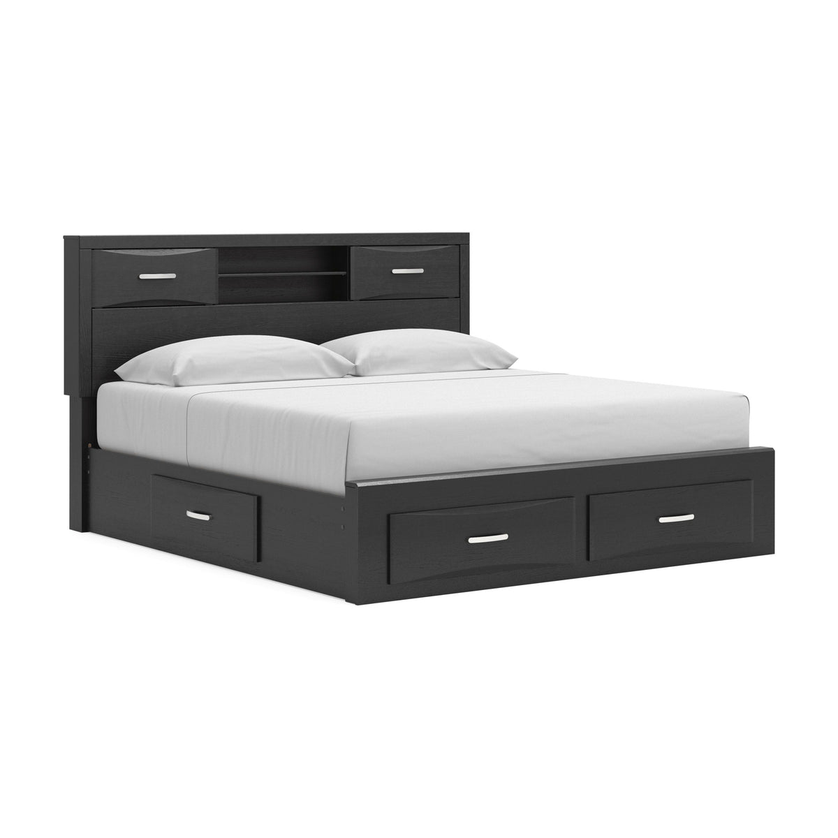 Stabotta King Bookcase Bed with Storage (PCB1755-SI)