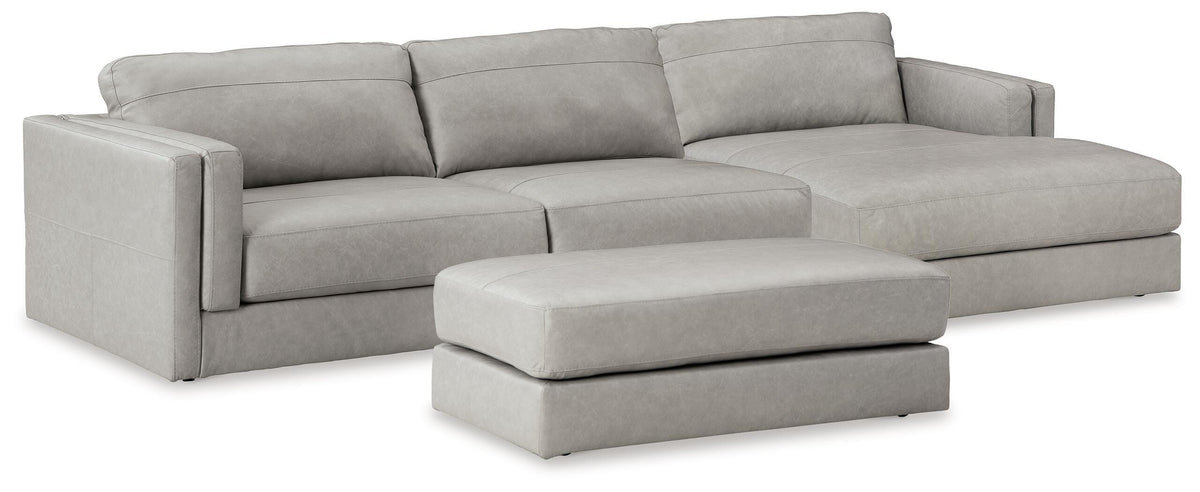 Amiata 2-Piece Sectional with Chaise and Ottoman (57404-SI)
