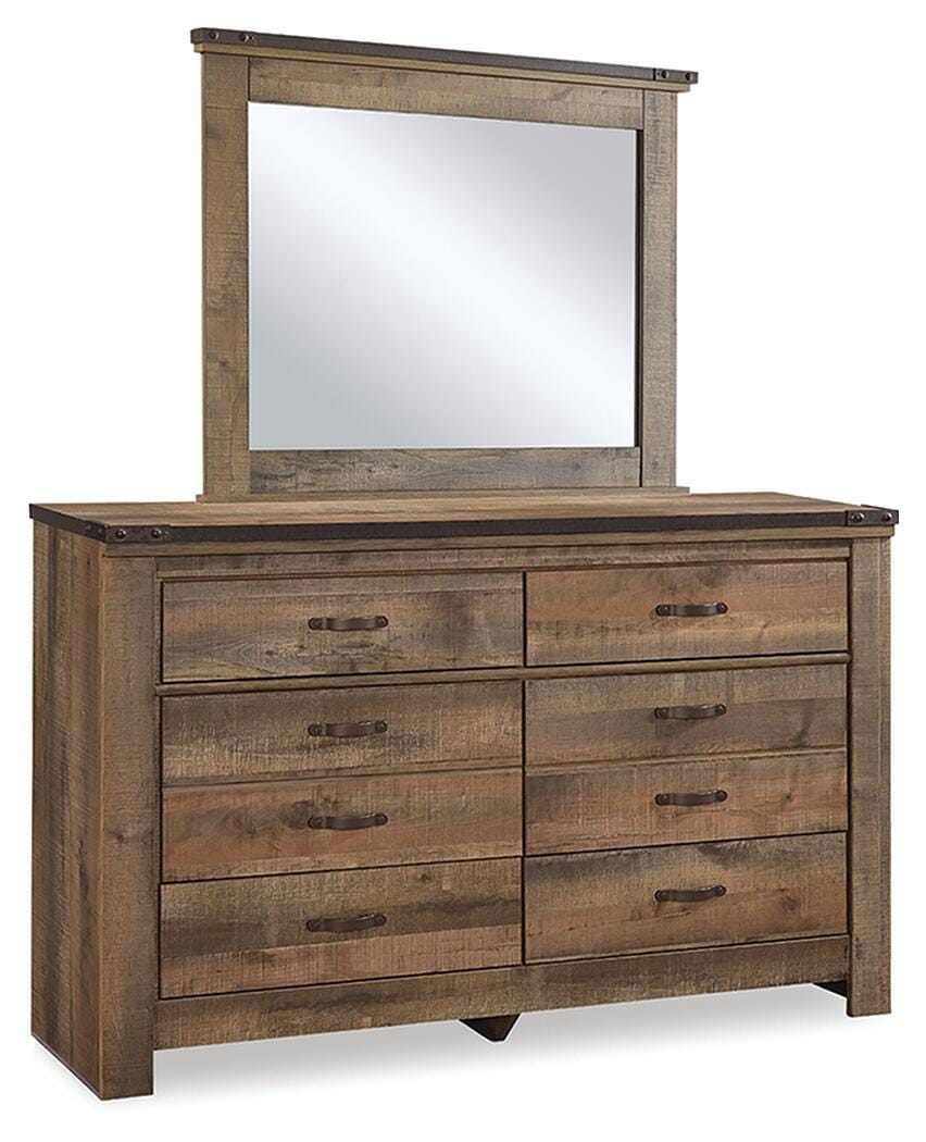 Trinell Bookcase Storage Bed, Dresser, Mirror, Chest and 2 Nightstands - Brown  (B446-SI) - Image 2