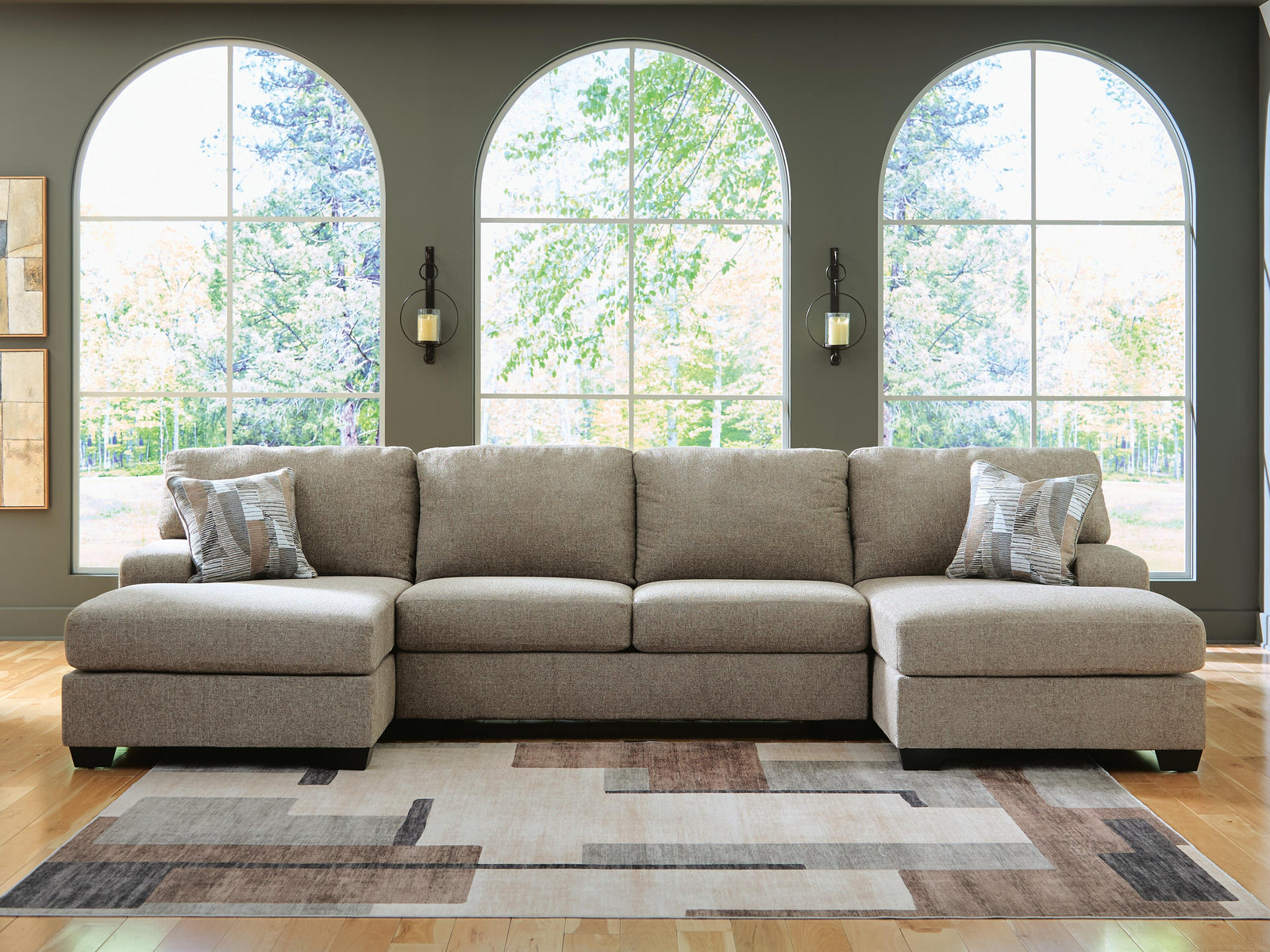 Newellen 3-Piece Sectional with Double Chaise (48404-SI) - Image 2