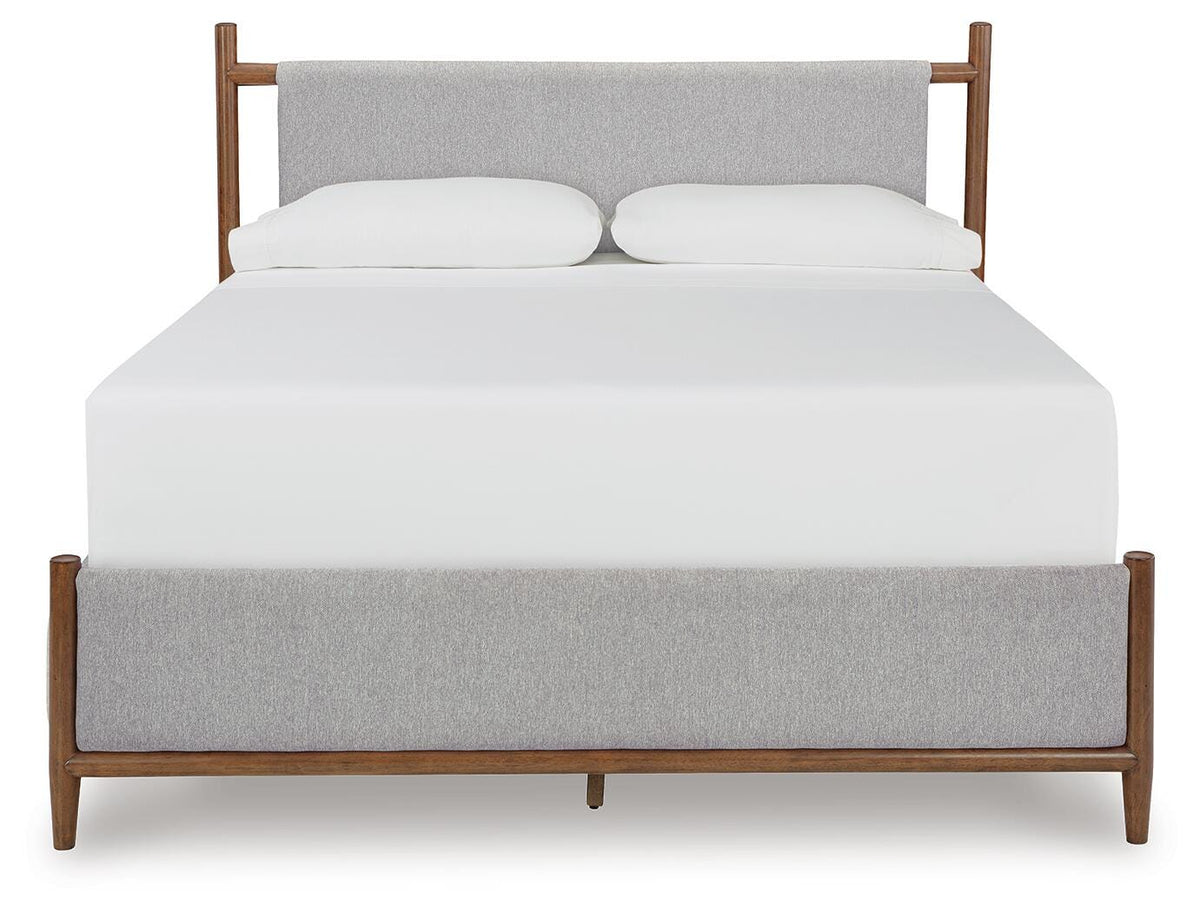 Lyncott Upholstered Bed, Chest and Nightstand - Brown  (B615-SI) - Image 6