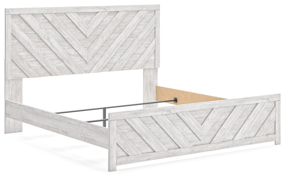 Cayboni Panel Bed, Dresser and Nightstand - Whitewash  (B3788-SI) - Image 12