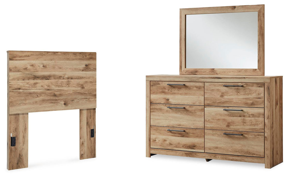 Hyanna Panel Headboard, Dresser and Mirror - Tan Brown  (B1050-SI)