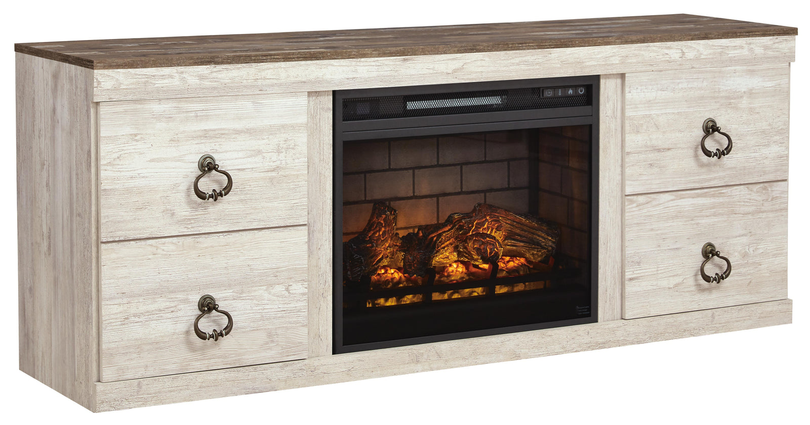 Willowton TV Stand with Electric Fireplace (EW0267-SI) - Image 3