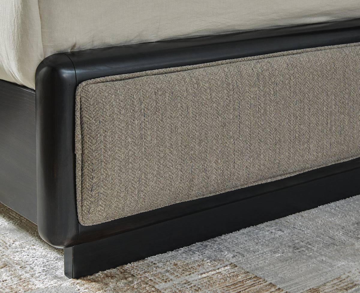 Rowanbeck Upholstered Panel Bed - Gray/Black  (B821-SI) - Image 6