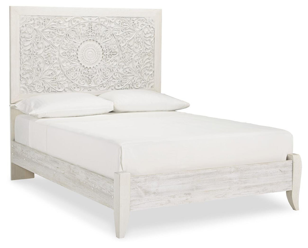 Paxberry Panel Bed, Dresser and Nightstand - Whitewash  (B181-SI) - Image 7