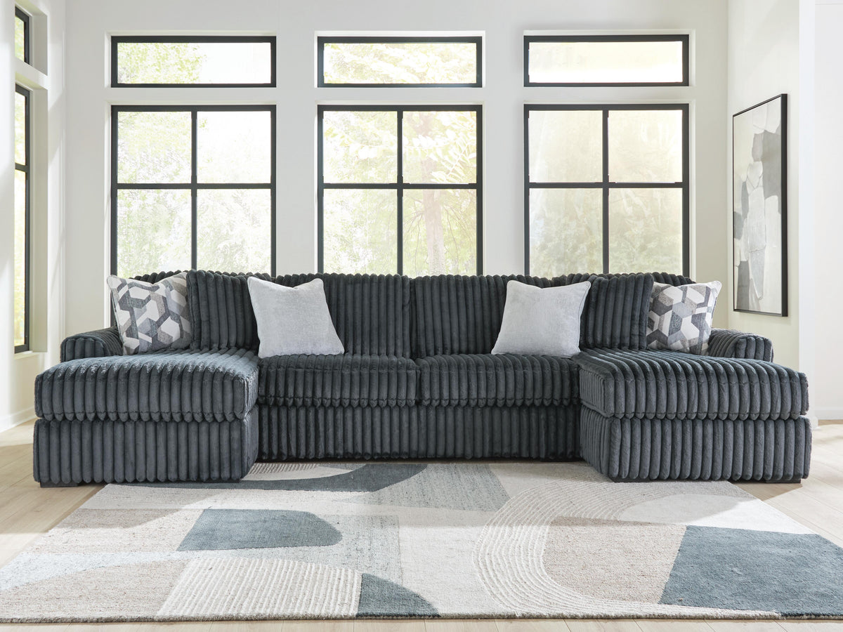 Midnight-Madness 3-Piece Double Chaise Sectional (98105-SI) - Image 2