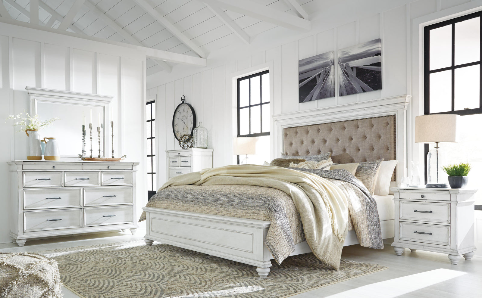 Kanwyn Panel Bed - Whitewash  (B777-SI) - Image 9