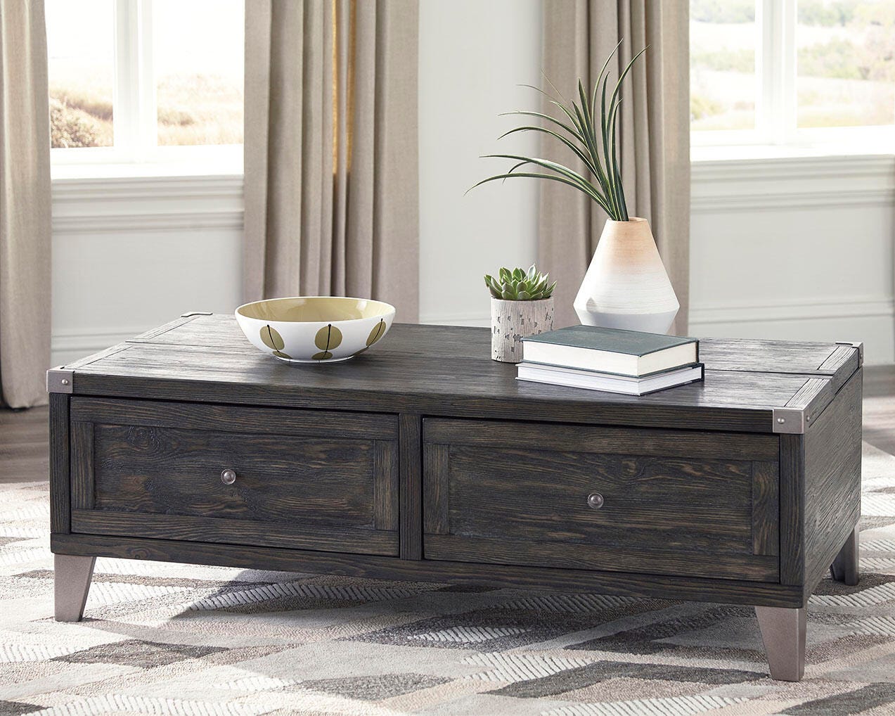 Todoe Coffee Table with Lift Top - Dark Gray  (T901-SI) - Image 2
