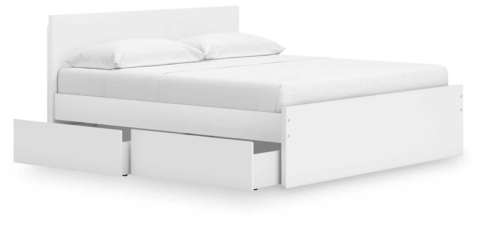 Onita Panel Platform Bed with Storage - White  (EB9630-SI) - Image 2