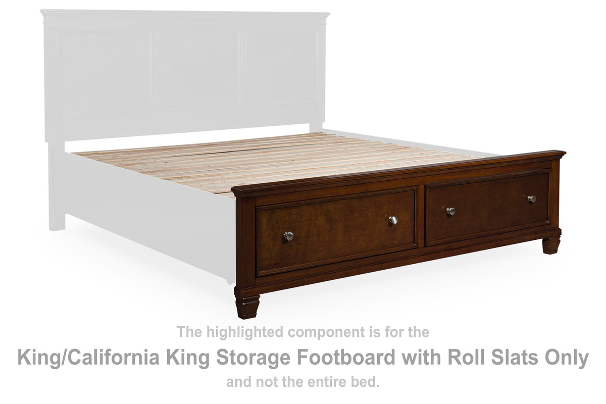 Danabrin Storage Footboard with Roll Slats - Brown  (B685-SI)
