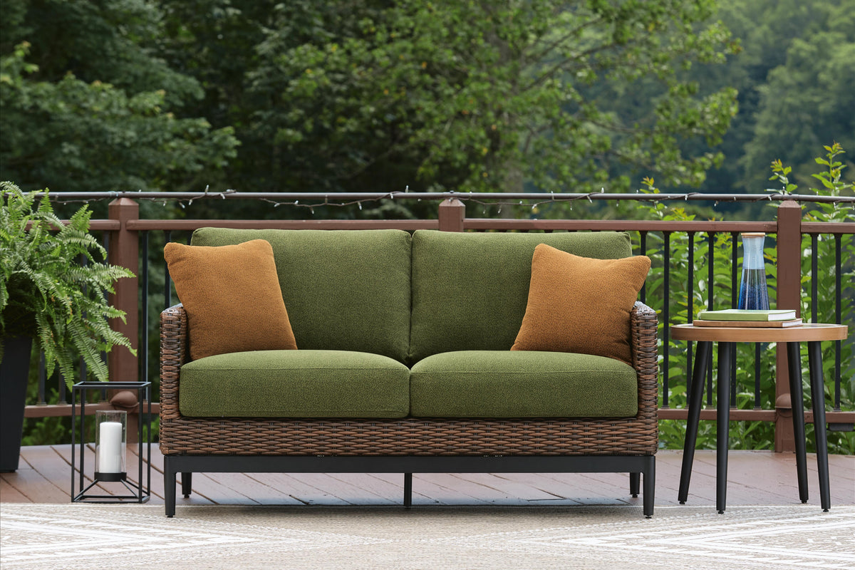 Horizon Hall Outdoor Loveseat with Cushion (P572-SI) - Image 8