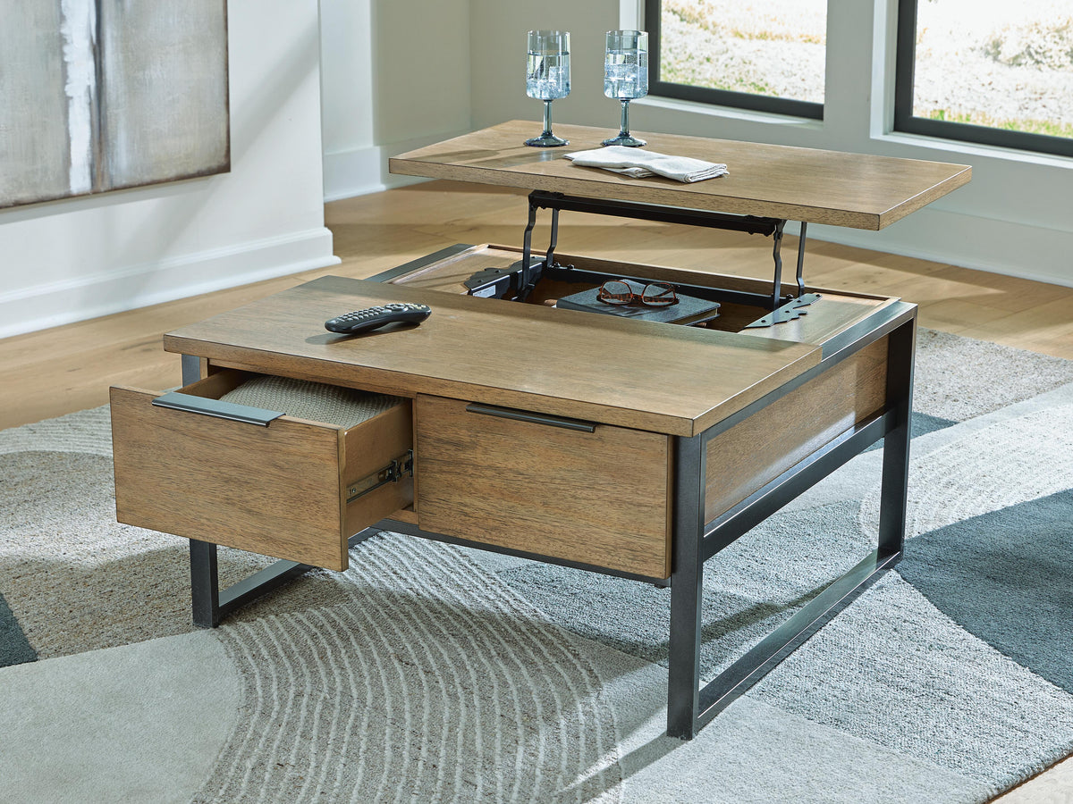 Montia Lift-Top Coffee Table - Light Brown  (T602-SI) - Image 7