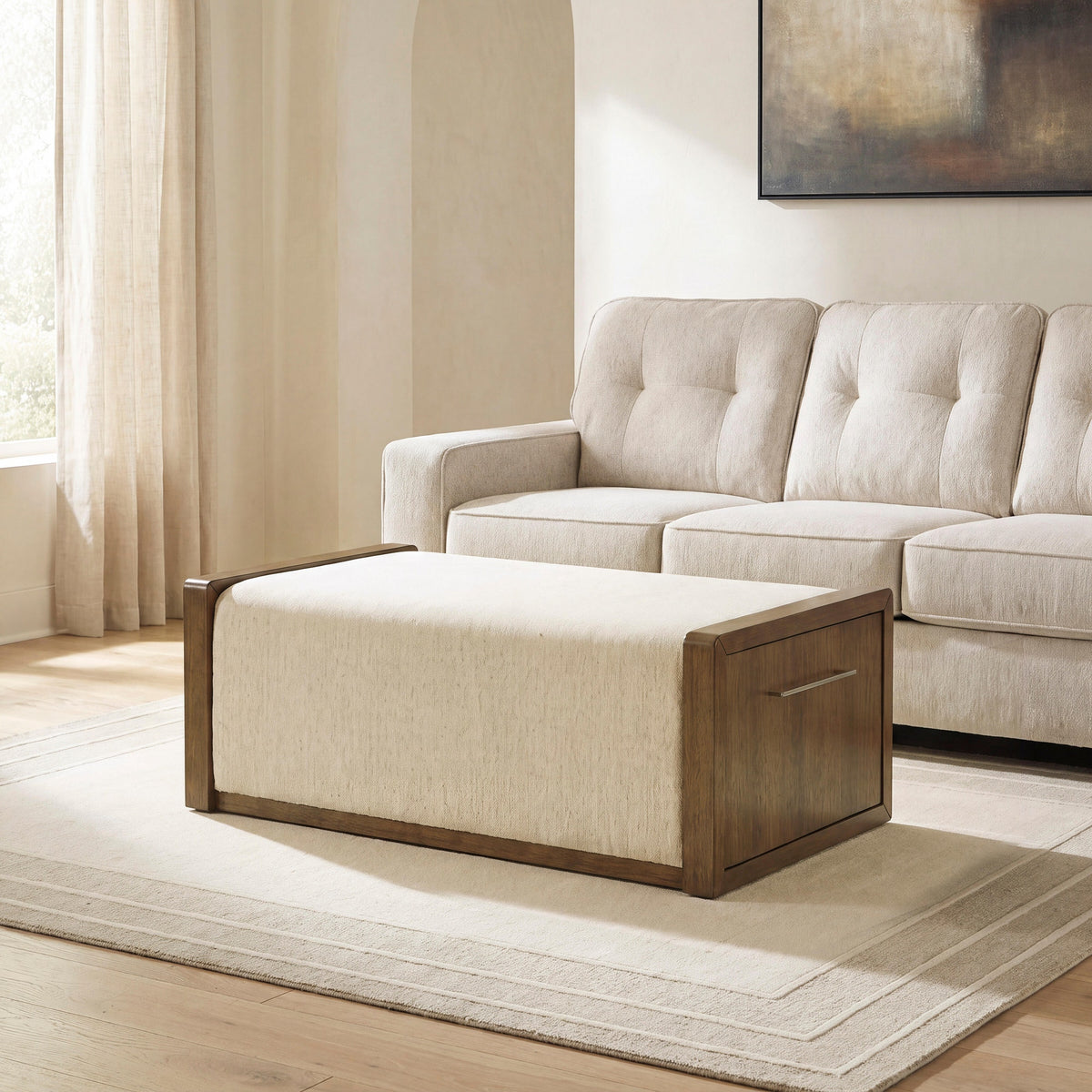 Marxmore Upholstered Ottoman with Storage - Brown  (T983-SI) - Image 5