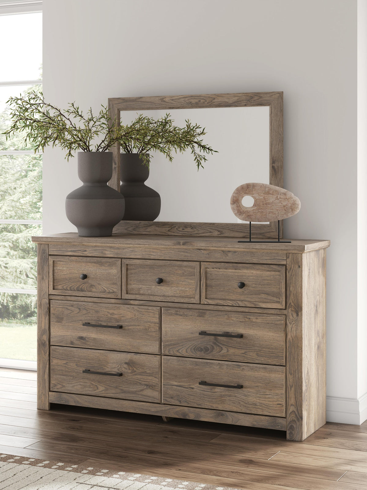 Rusticott Queen Panel Bed, Dresser and Mirror (PCB2260-SI) - Image 15