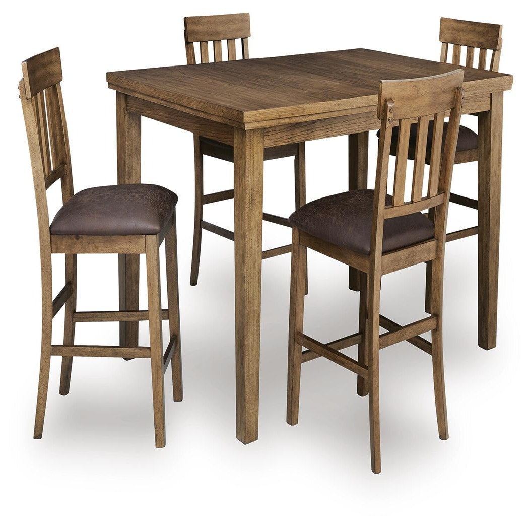 Urbinforte Counter Height Extension Dining Table and 4 Barstools (PCD592-SI)
