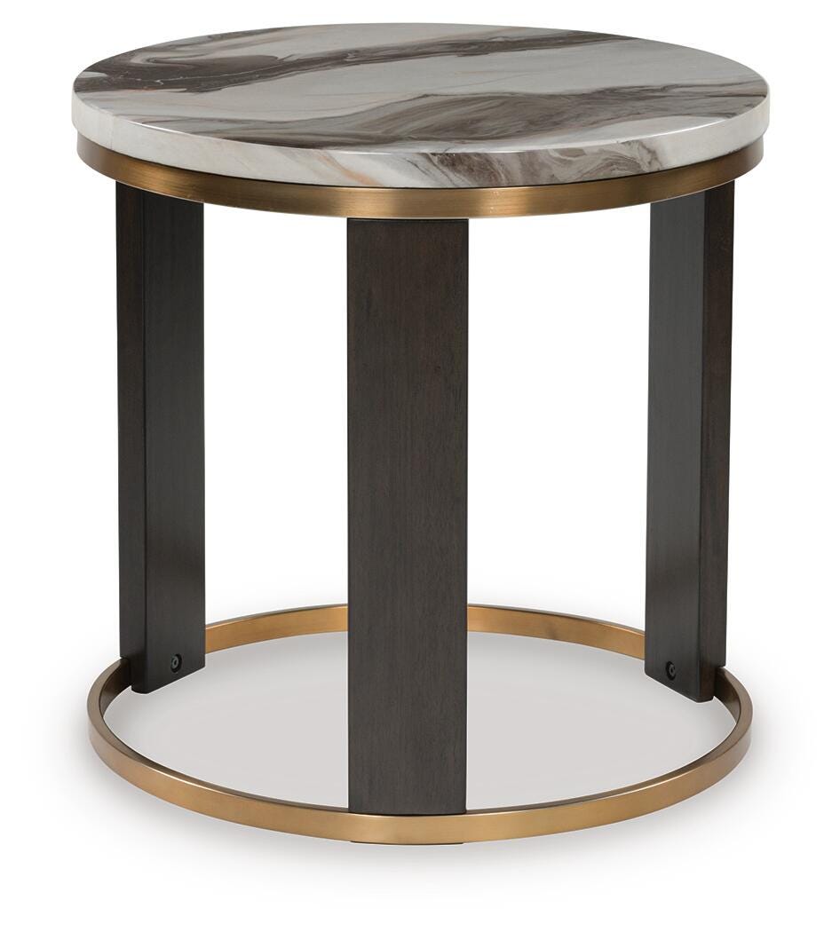 Jazmore End Table - Brown/Brass Finish  (T671-SI) - Image 4