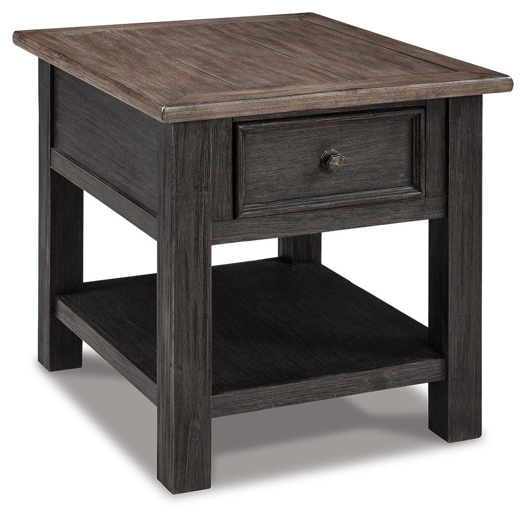 Tyler Creek Coffee Table and 2 End Tables with Console - Grayish Brown/Black  (T736-SI) - Image 4