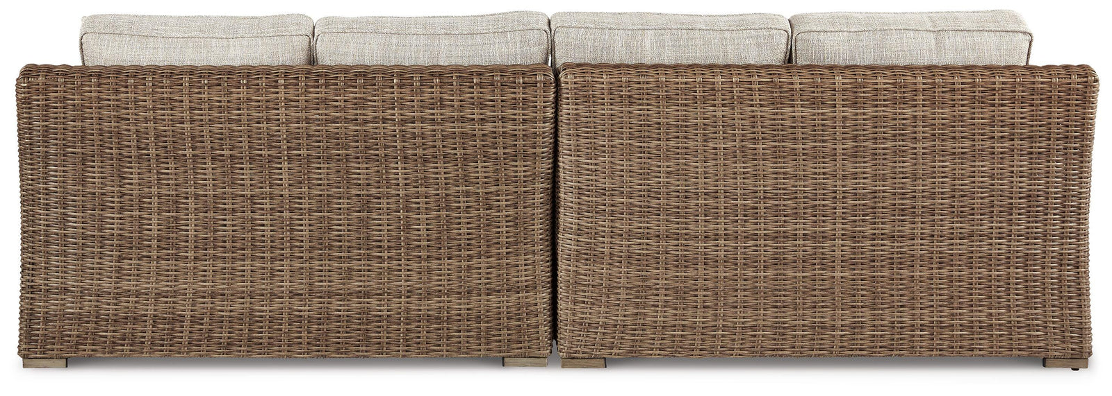 Beachcroft 4-Piece Outdoor Sectional, 2 Arm Chairs, Lounge Chair and Bench (P791-SI) - Image 19