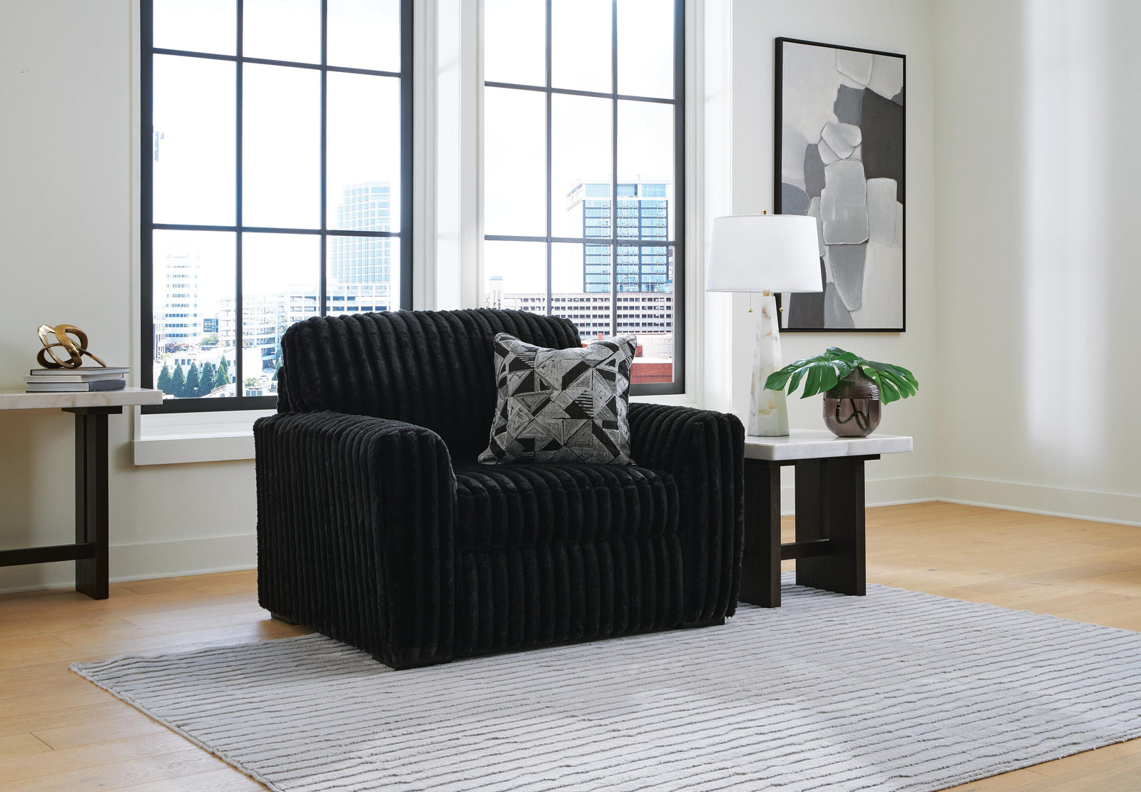Midnight-Madness Oversized Chair and Ottoman (98103-SI) - Image 10
