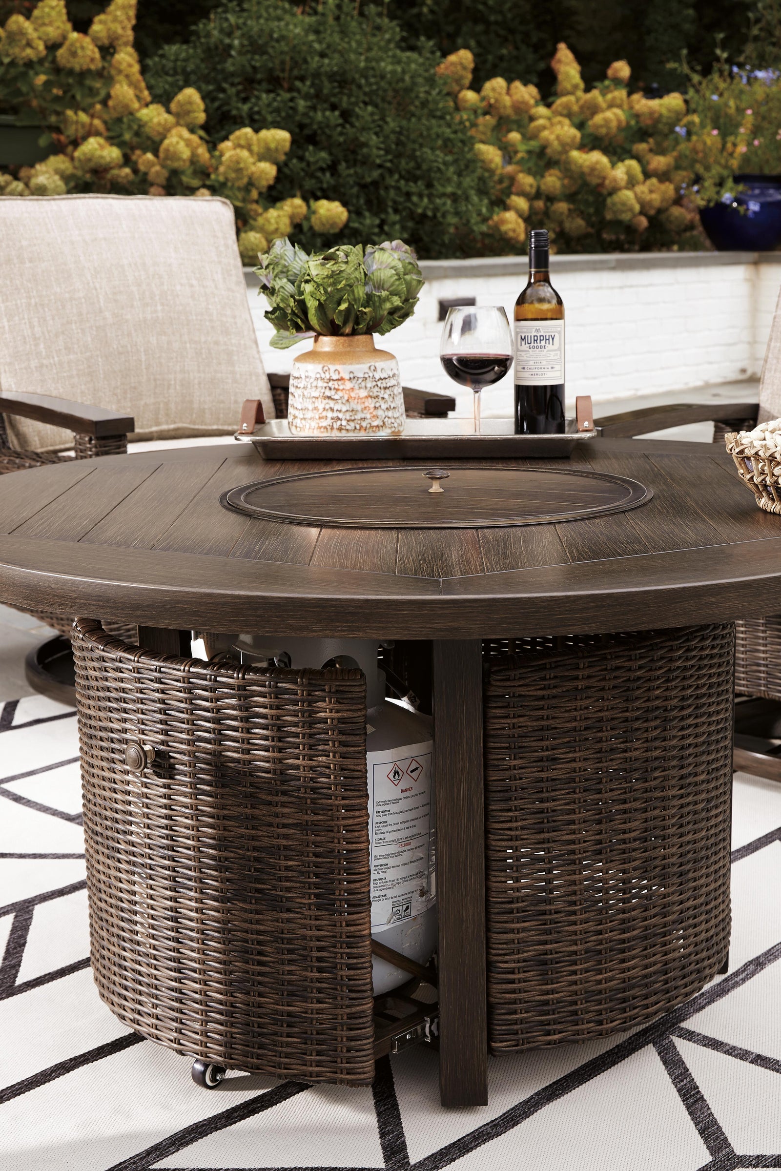 Paradise Trail Outdoor Fire Pit Table with 4 Lounge Chairs (P750-SI) - Image 7