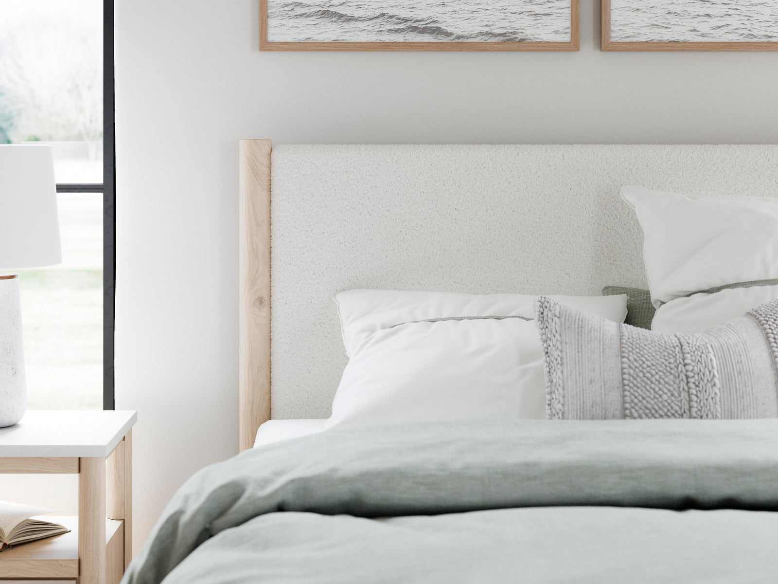 Cadmori Upholstered Panel Bed - Two-tone  (B2615-SI) - Image 9