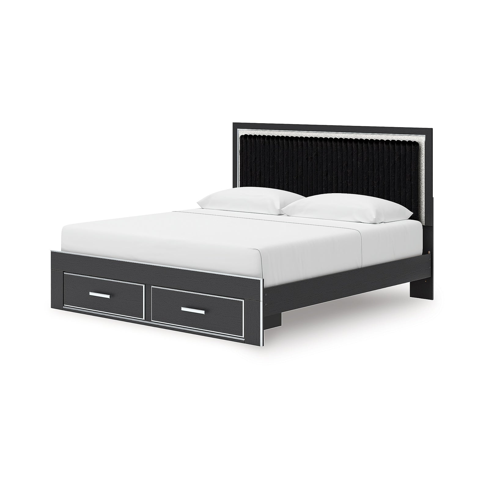 Zuraleus King Upholstered Panel Platform Storage Bed (PCB3380-SI) - Image 3