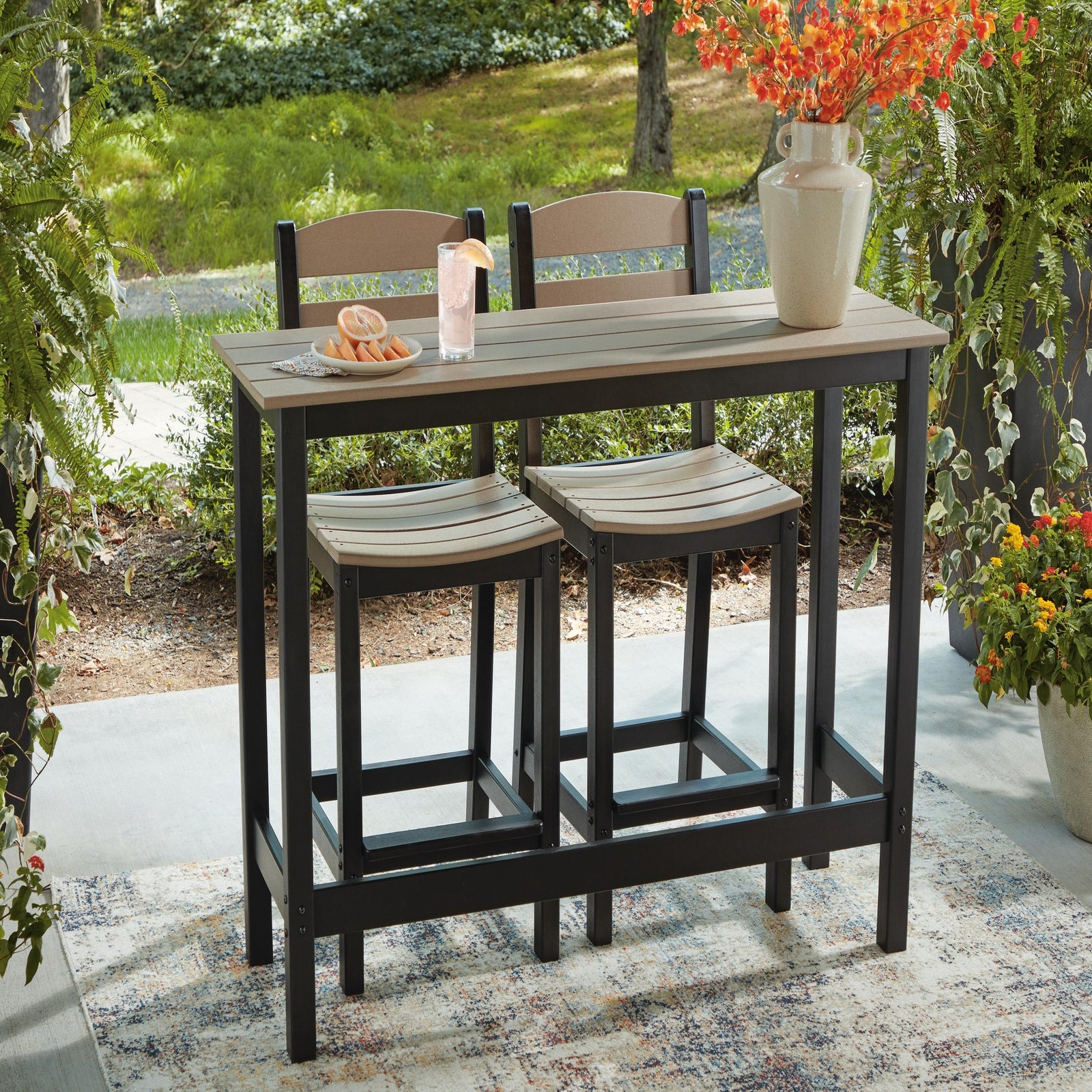 Shoreline Beach Outdoor Counter Table and 2 Barstools (PCP221-SI) - Image 8
