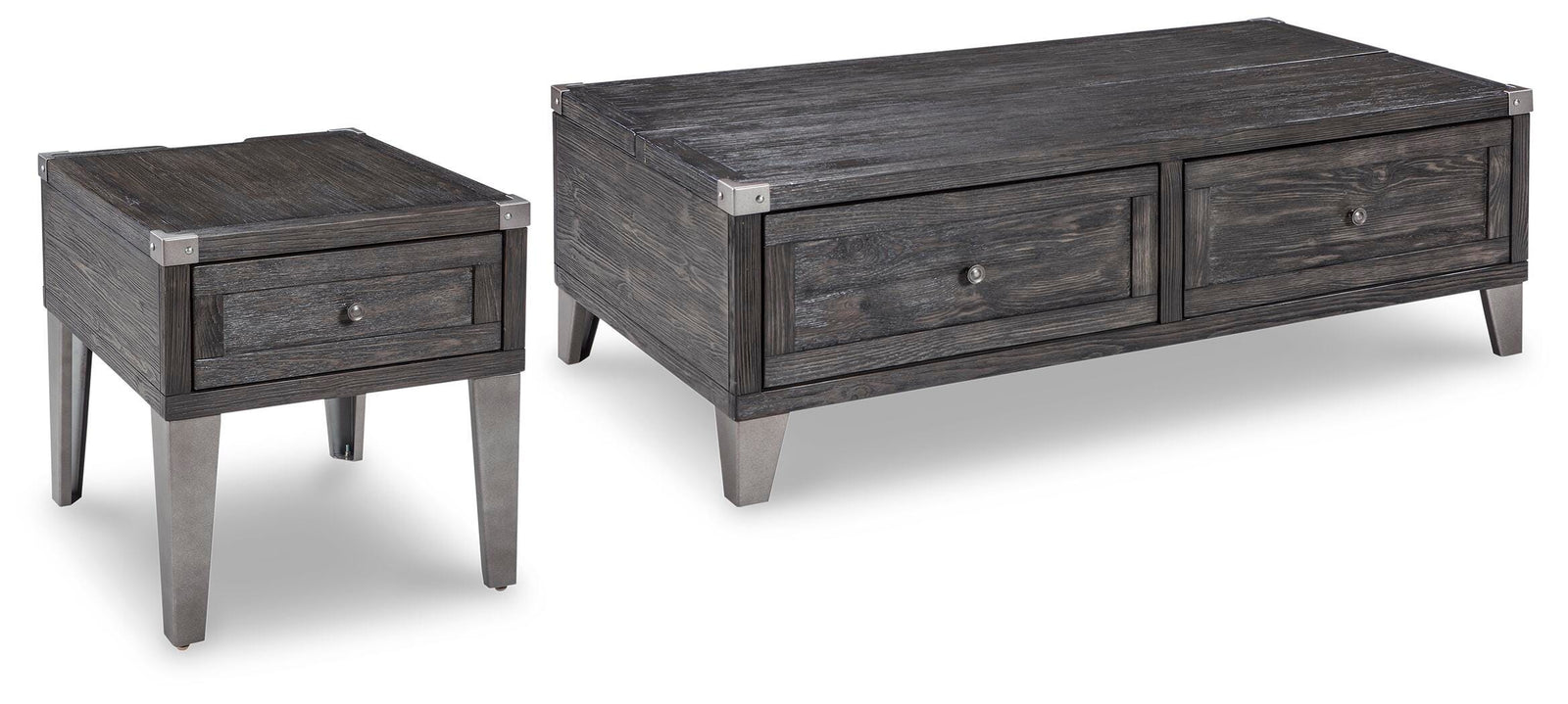 Todoe Coffee Table and End Table - Dark Gray  (T901-SI) - Image 2