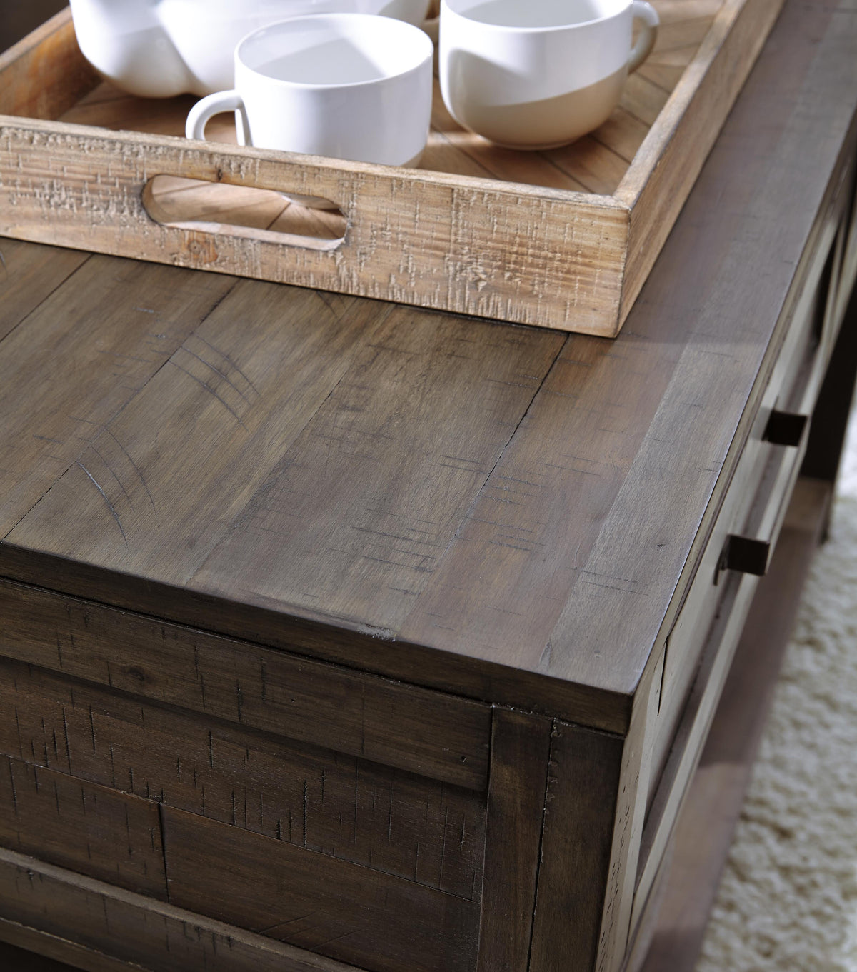 Johurst Sofa/Console Table - Grayish Brown  (T444-SI) - Image 5