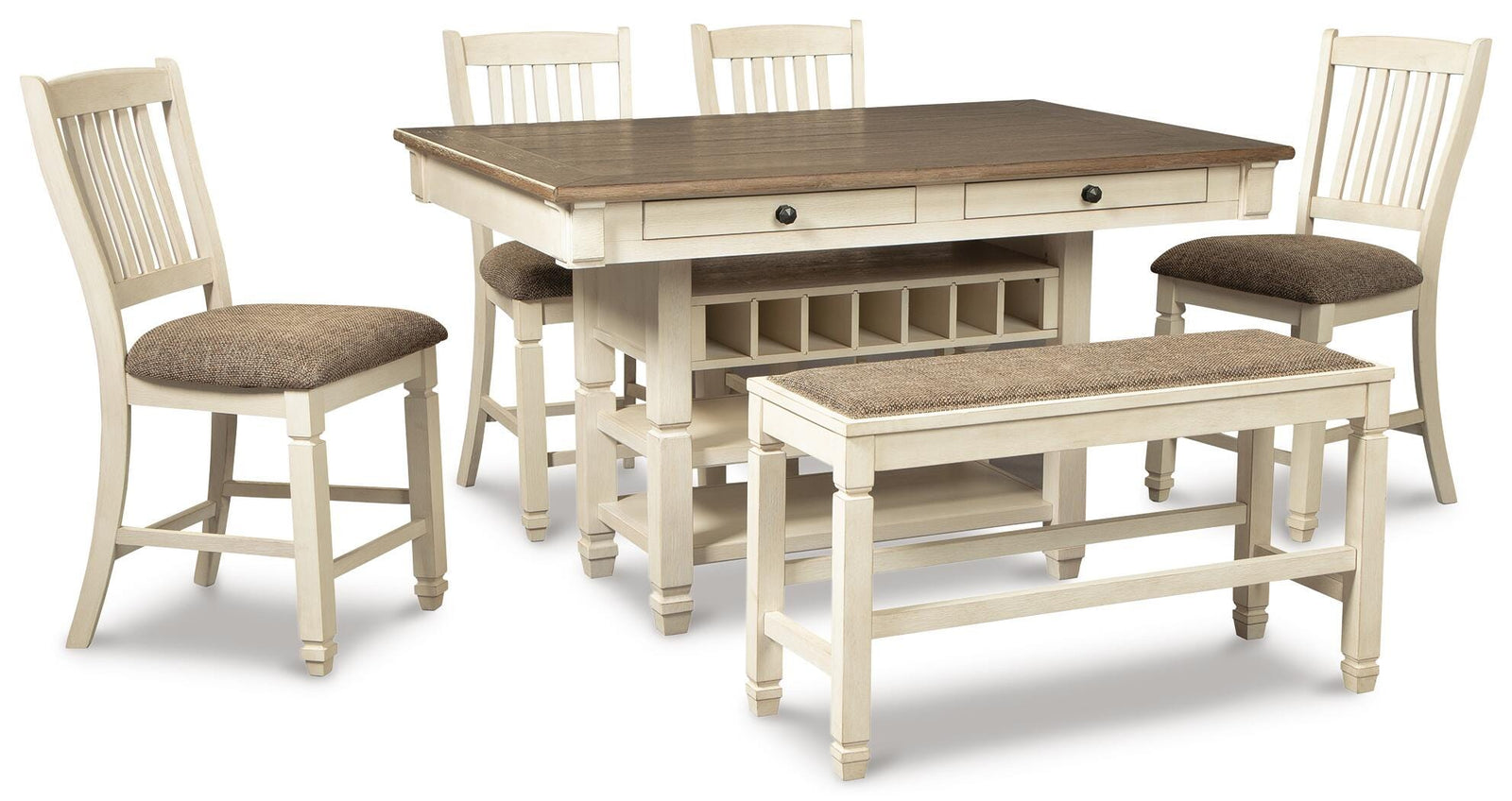 Bolanburg Counter Height Dining Table and 4 Barstools and Bench (D647-SI)