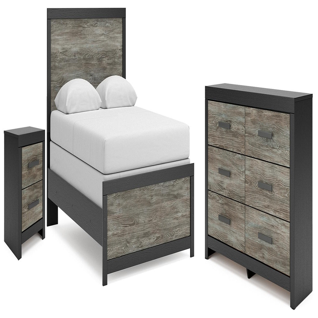 Broachmyn Queen Panel Bed, Dresser and Nightstand (PCB1118-SI)