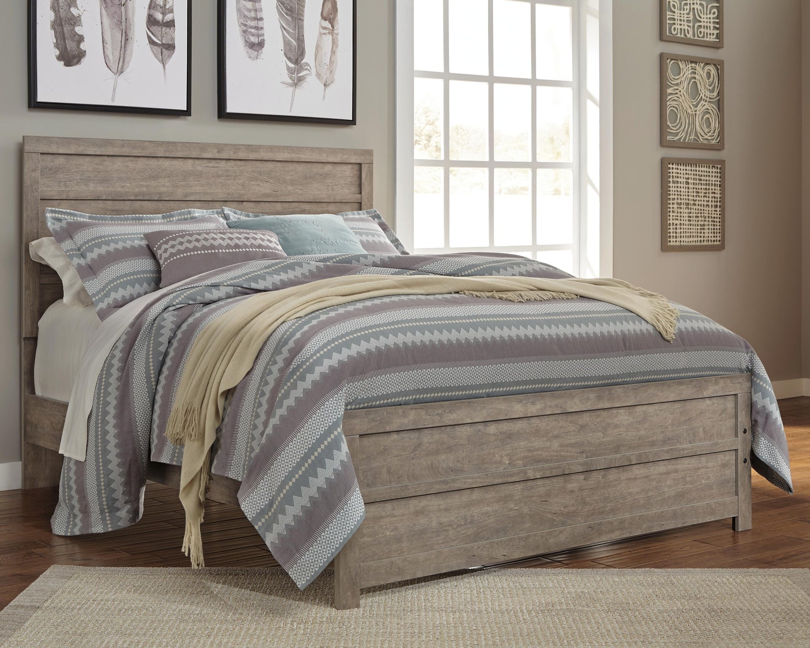 Culverbach Panel Bed with Dresser and Mirror, Chest and 2 Nightstands - Gray  (B070-SI) - Image 16