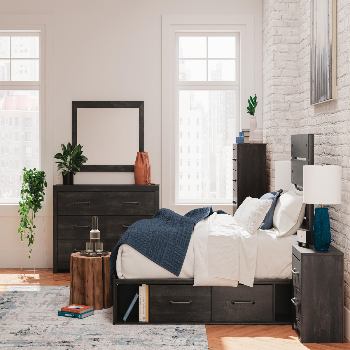 Hollivern Twin Panel Bed with Storage (PCB2108-SI) - Image 11